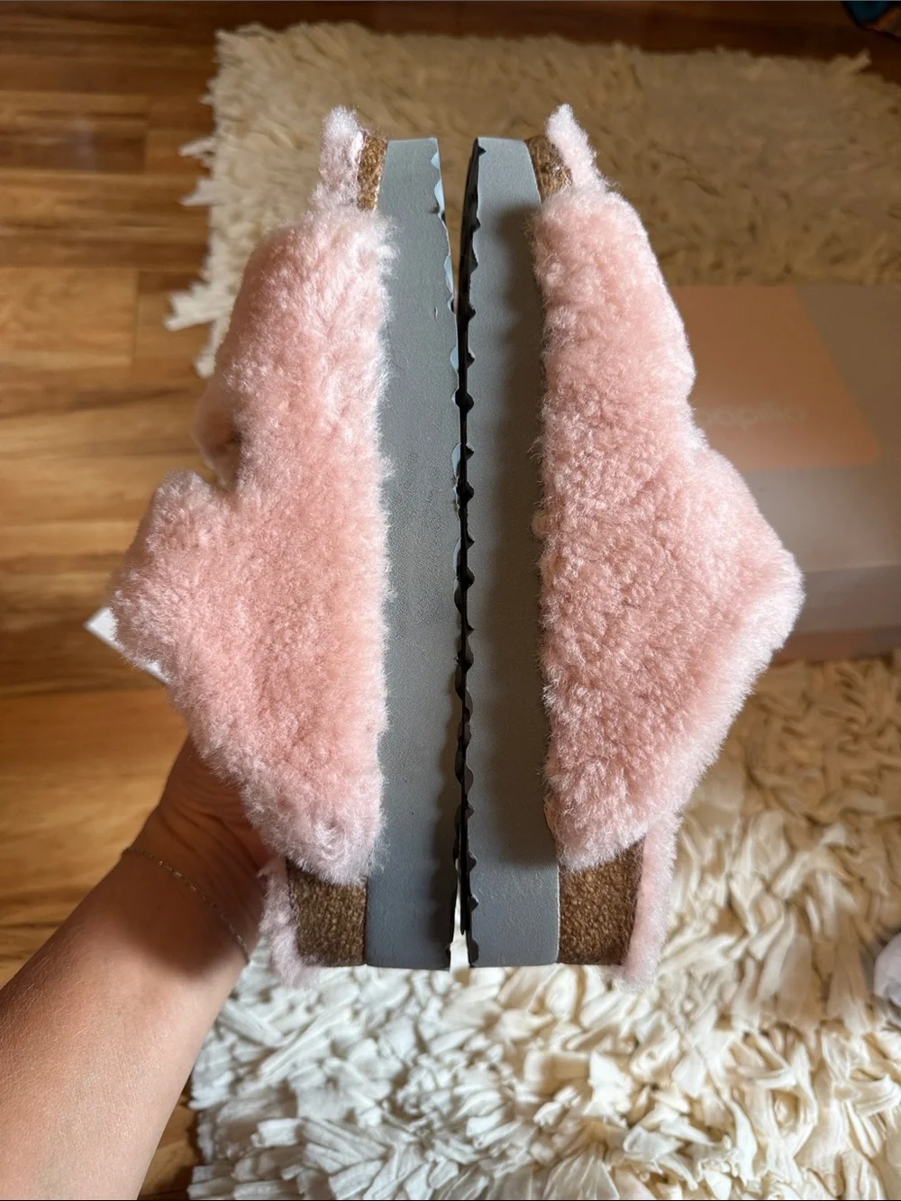 Birkenstock pink Arizona big buckle papillio teddy